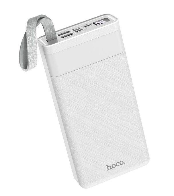 Hoco with LED Display Powerful desk lamp 30000 mAh J73 |2USB/Type-C/Lightning, 2A| біла