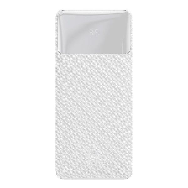 BASEUS Bipow Digital Display Power bank Overseas 20000mAh |2USB/1Type-C, PD/QC, 15W, 3A| (PPBD050102) біла