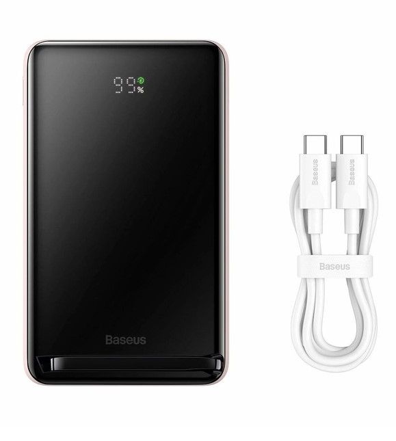 Baseus Magnetic Bracket Wireless Fast Charge 10000 mAh |Type-C, 20W/3A, PD/QC| (PPCX000004) рожева