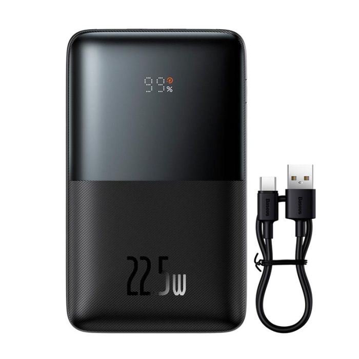 Baseus Bipow Pro Digital Display Fast Charge 20000 mAh |2USB/Type-C, QC/PD, 22.5W/3A| (PPBD030001) чорна