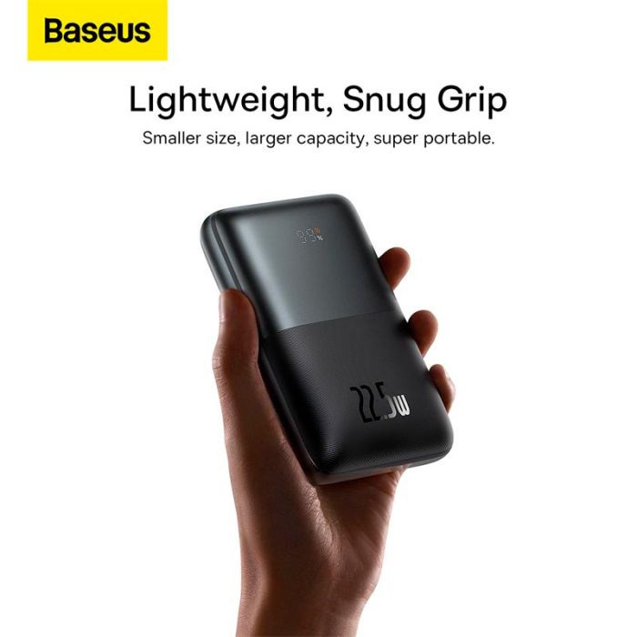 Baseus Bipow Pro Digital Display Fast Charge 20000 mAh |2USB/Type-C, QC/PD, 22.5W/3A| (PPBD030001) чорна