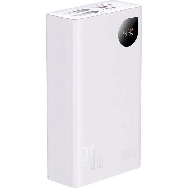Зовнішній акумулятор Baseus Adaman 2 Metal Digital Display 20000mAh 30W White (PPAD050002) [89597]