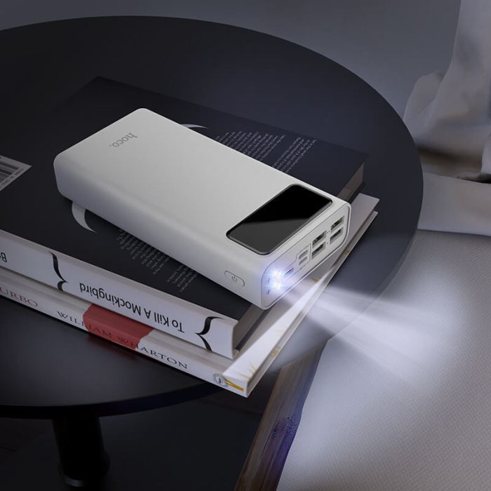 Hoco General LED Display J65 30000 mAh | 4USB / Lightning / Type-C, 2A | white