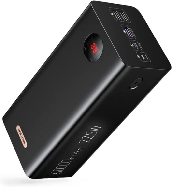 Зовнішній акумулятор Power Bank Romoss PEA60 60000mAh (3USB+Type-C) зі швидкою зарядкою 22.5W