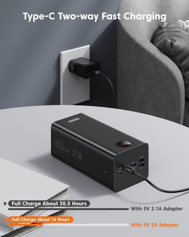 Зовнішній акумулятор Power Bank Romoss PEA60 60000mAh (3USB+Type-C) зі швидкою зарядкою 22.5W