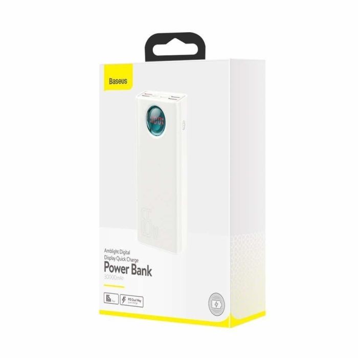 Baseus Amblight Digital Display Fast Charge Overseas Edition на 30000 mAh (PPLG000102) White