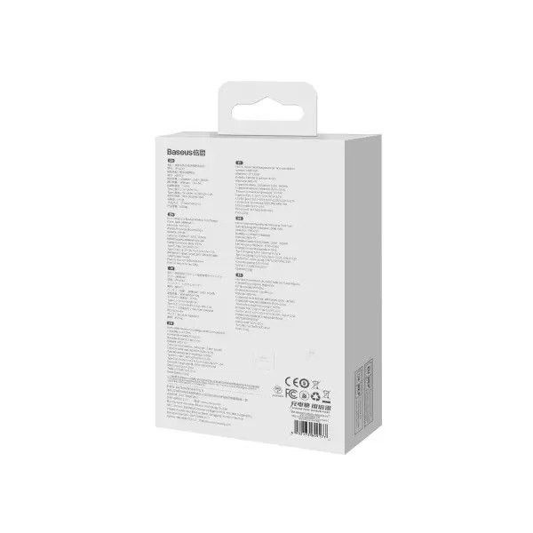 Baseus Magnetic Bracket Wireless Fast Charge 10000 mAh 20W + Кабель Type-C - Type-C 60W 3A Швидка зарядка QC3.0+PD3.0 (PPCX000002) White