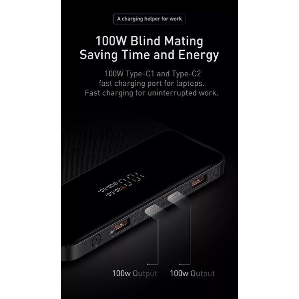 Baseus Blade Series 100W (20V/5A) 74Wh для ноутбуків та смартфонів QC4.0+PD3.0, чорний