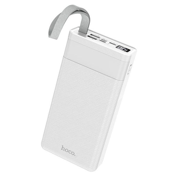 Hoco J73 30000 mAh |2USB/Type-C/Micro, Ліхтарик, 2A| White