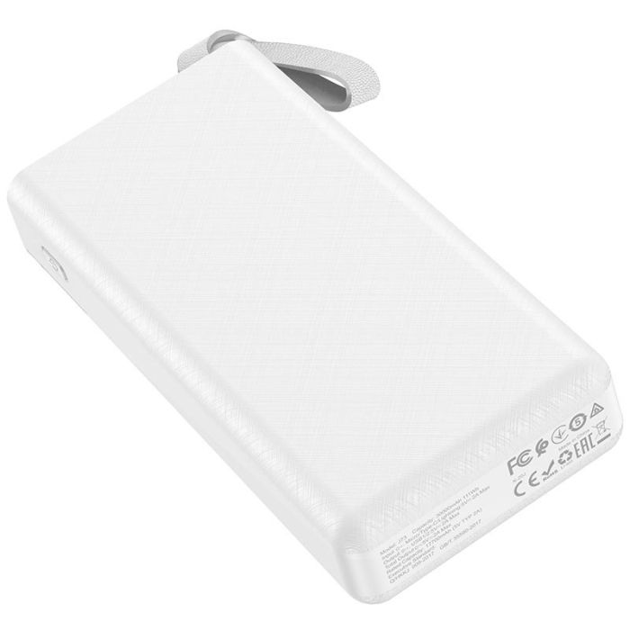 Hoco J73 30000 mAh |2USB/Type-C/Micro, Ліхтарик, 2A| White