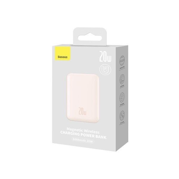 Baseus Magnetic 20W 6000 mAh для iPhone Рожевий