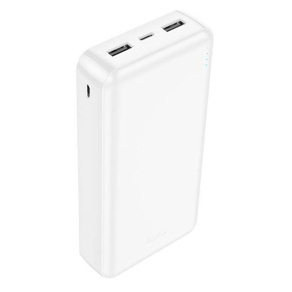 Повербанк на 20000mAh на 2 виходи HOCO High-ranking power bank (2USB/Type-C/Micro-USB, 2.1A). White