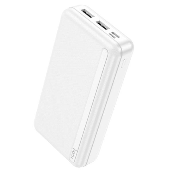 Повербанк на 20000mAh на 2 виходи HOCO Power bank (2USB/Type-C/Micro-USB, 2.1A). White