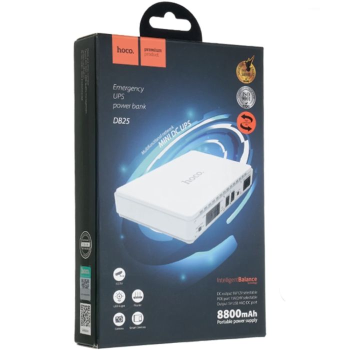 Hoco DB25 для роутерів 5V-9V-12V 8800mAh + Smart Mini UPS (Білий)