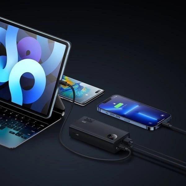 Baseus 10000 mAh 30W 5A Adaman2 Digital Display з технологією QC3.0+PD3.0 2USB+Type-C + Кабель USB to Type-C (PPAD040001) Black