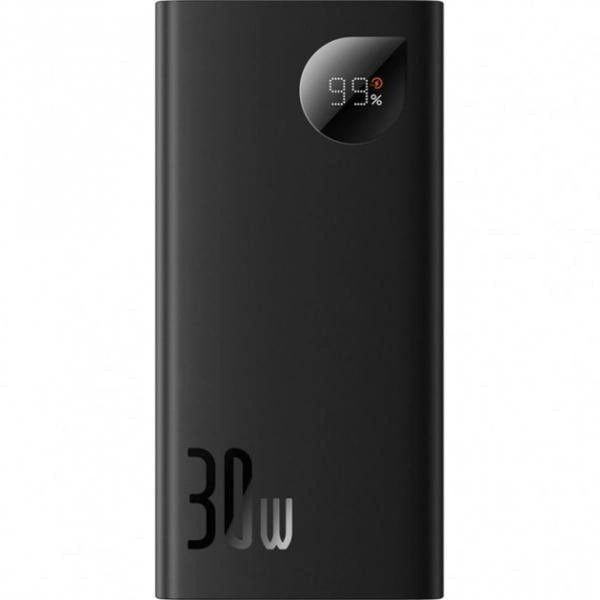 Baseus 10000 mAh 30W 5A Adaman2 Digital Display з технологією QC3.0+PD3.0 2USB+Type-C + Кабель USB to Type-C (PPAD040001) Black