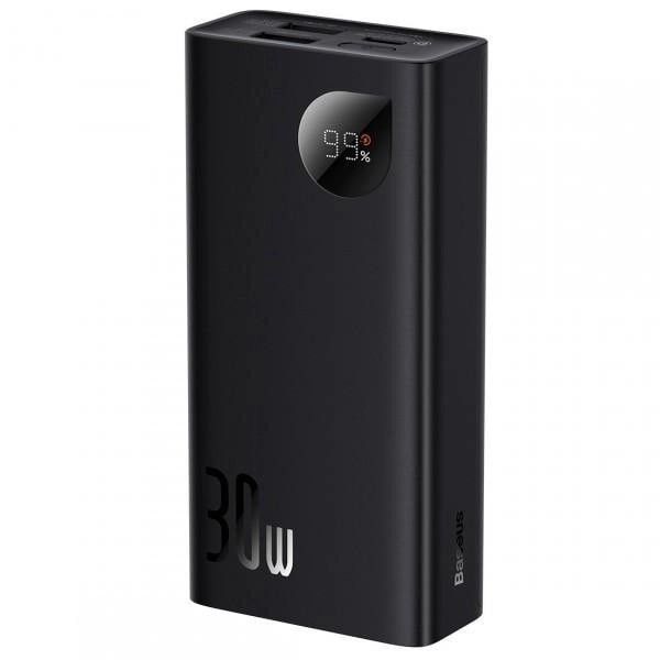 Baseus 10000 mAh 30W 5A Adaman2 Digital Display з технологією QC3.0+PD3.0 2USB+Type-C + Кабель USB to Type-C (PPAD040001) Black