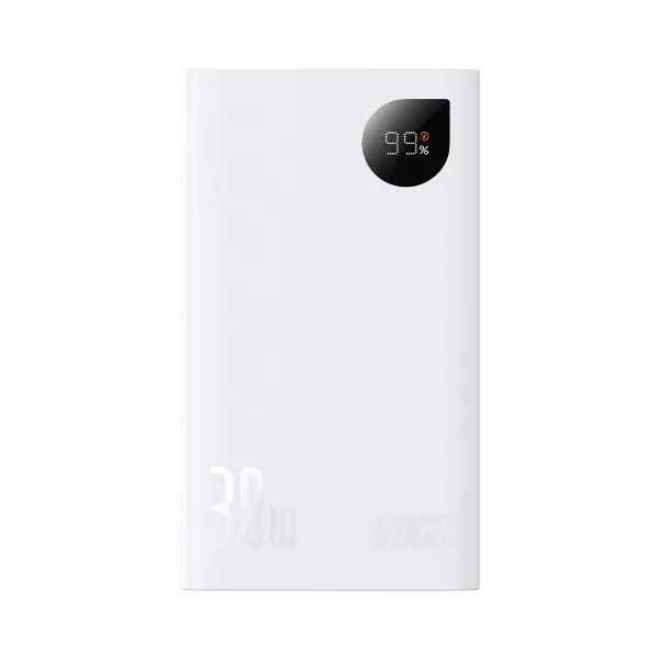 Baseus 20000 mAh 30W 5A Adaman2 Digital Display з технологією QC3.0+PD3.0 2USB+Type-C + Кабель USB to Type-C (PPAD050002) White