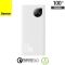 Baseus 10000 mAh 30W 5A Adaman2 Digital Display з технологією QC3.0+PD3.0 2USB+Type-C + Кабель USB to Type-C (PPAD040002) White