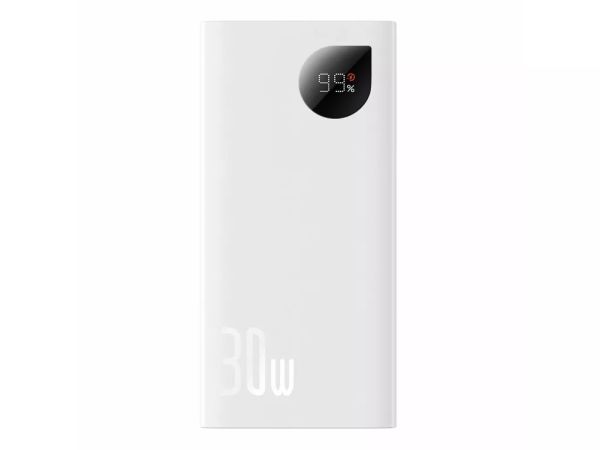 Портативна батарея Baseus Adaman 2 Digital Display Fast Charge Power Bank 10000 mAh 30W PPAD040002 White