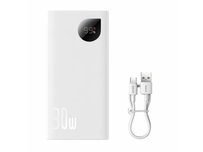 Baseus Adaman 2 Digital Display Fast Charge 10000 mAh 30W PPAD040002 White