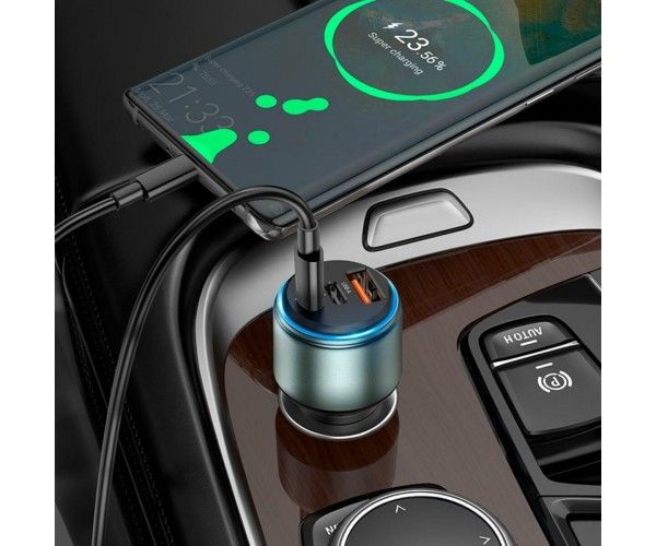 Hoco NZ9 Автомобільний Galloper 95W three-port(2C1A) car charger set(Type-C to Type-C) Black
