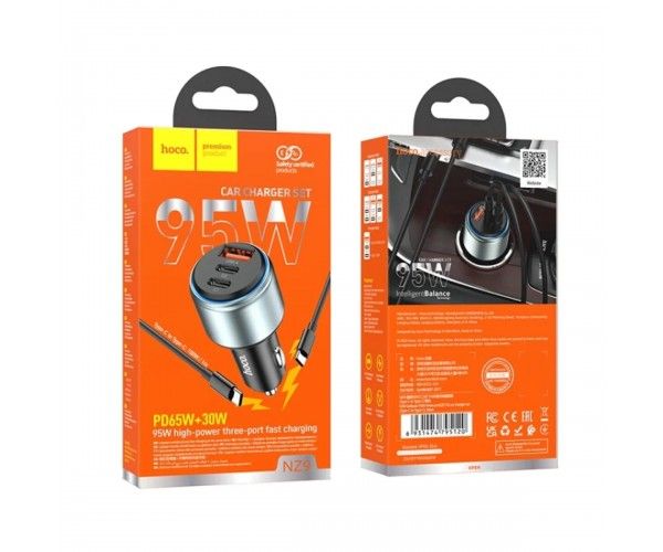 Hoco NZ9 Автомобільний Galloper 95W three-port(2C1A) car charger set(Type-C to Type-C) Black