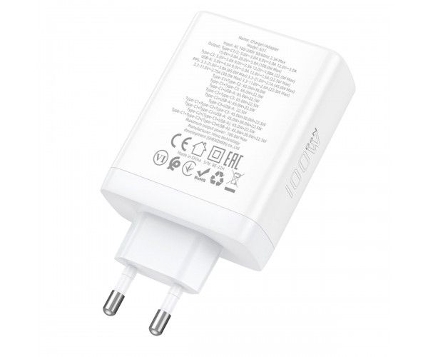 Hoco N31 Leader PD100W four-port(3C1A) fast charger White