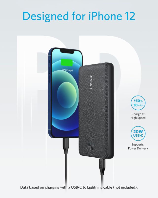 Павер банк батарея Anker PowerCore III Sense 20000 mAh 20W PD (Black) швидка зарядка