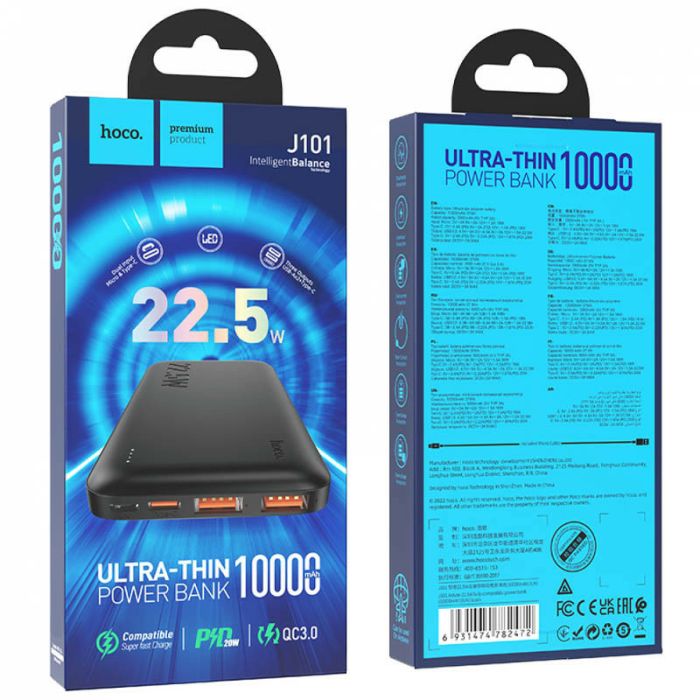 Hoco J101 Astute 22.5W 10000 mAh Black