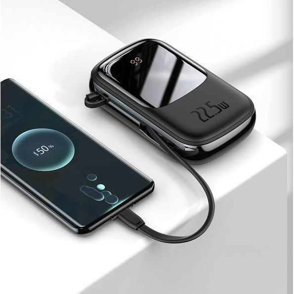 Baseus PPQD-I01 Qpow 20000 mAh 22.5 w Lightning кабель чорний