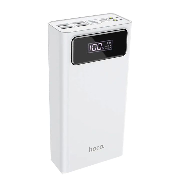 Hoco J65 30000 mAh з ліхтариком General LED Display (4USB/Lightning/Type-C, 2A)