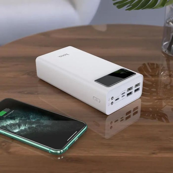 Hoco J65 30000 mAh з ліхтариком General LED Display (4USB/Lightning/Type-C, 2A)