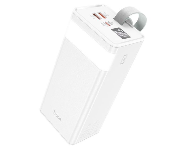 Hoco J86 Powermaster 40000 mAh LED дисплей, PD 20W / USB QC22.5W / Type-C to Micro 3A White