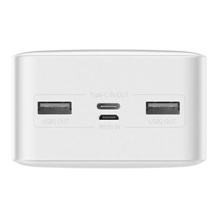 Baseus 20 000 mAh з швидкою зарядкою павер бенк для телефону, 15W, Білий