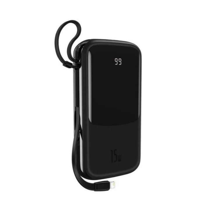 Baseus 20 000 mAh павер бенк для телефону з вбудованим кабелем, 15W