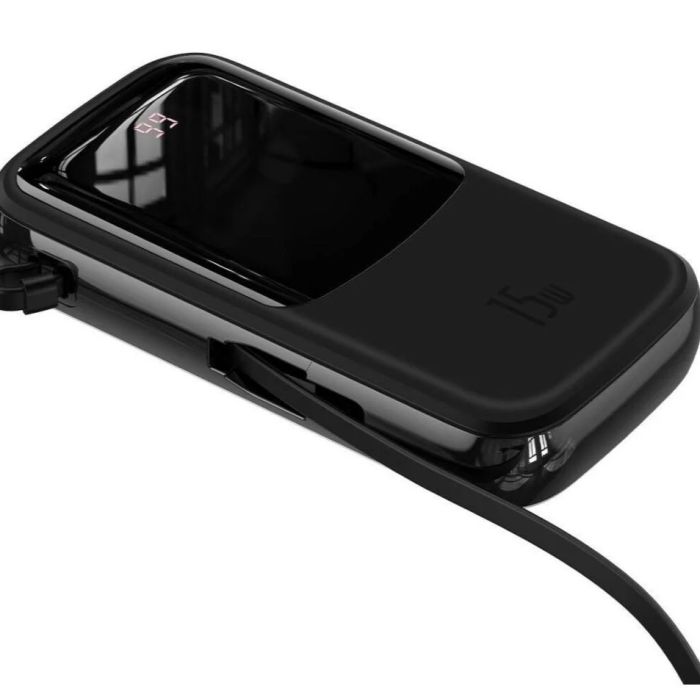 Baseus 20 000 mAh павер бенк для телефону з вбудованим кабелем, 15W