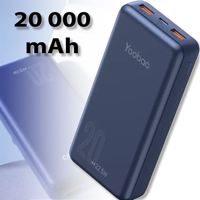 Yoobao 20 000 mAh зі швидкою зарядкою павер бенк для телефону, 22,5 W