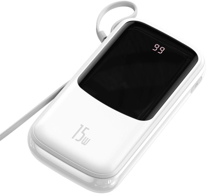 Baseus Qpow 20000 mAh із вбудованим кабелем Type-C PPQD-G02 білий