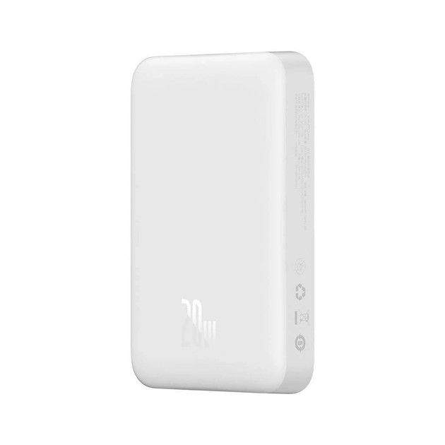 Baseus MagSafe mini 10000 mAh 20W iPhone бездротова швидка зарядка Qi 15W Білий