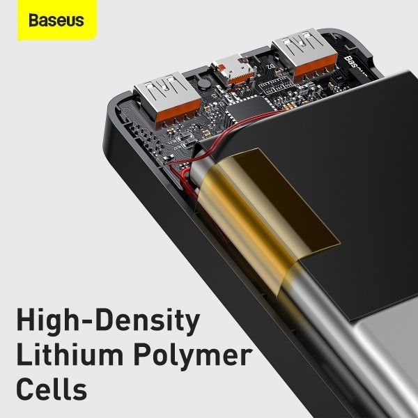 Baseus 10000 mAh 20W 3ABipow Digital Display Швидка зарядка Quick Charge 3.0+PD3.0 2USB/1Type-C Чорний