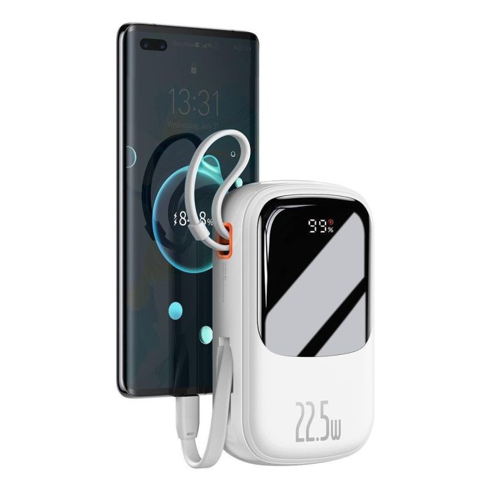 Baseus Qpow із вбудованим кабелем Type-C (22,5 W). White