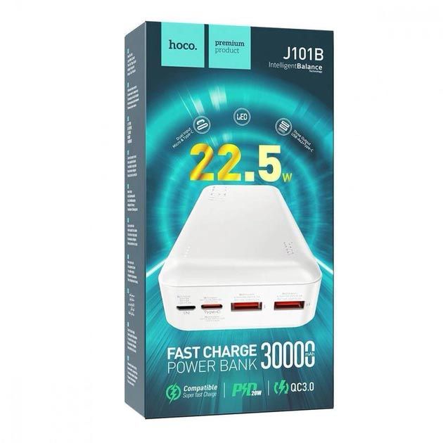 Hoco J101B 30000 mAh 22.5W Білий