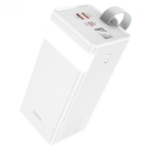 Power Bank Hoco J86A 50000mAh PD20W/QC/LCD/Lamp Портативний Акумулятор Повербанк Білий