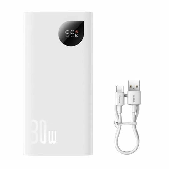Power Bank Baseus 10000 mAh 30W Портативний Акумулятор Повербанк PPAD040002 Білий