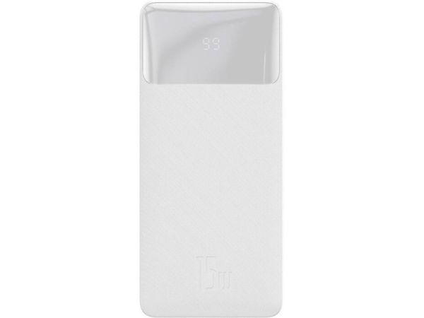 Зовнішній аккумулятор (Power Bank) BASEUS Bipow Digital Display 2USB + Type-C 15W 20000mAh White (PPBD050102)