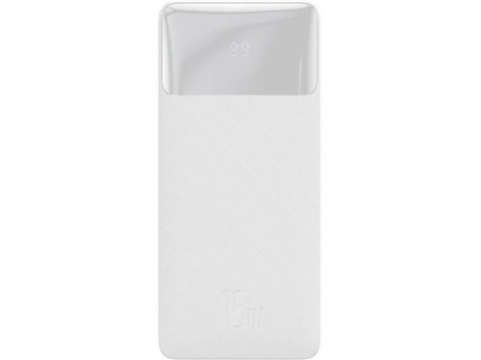 Baseus Bipow Digital Display 2USB + Type-C 15W 20000 mAh White (PPBD050102)