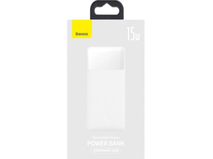 Baseus Bipow Digital Display 2USB + Type-C 15W 20000 mAh White (PPBD050102)