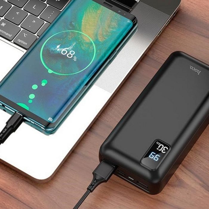 Повербанк 30000mAh Power Bank HOCO Serenity DB34B 2USB Type-C 2A Black ТМ