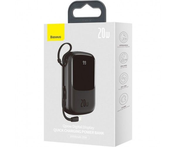 Baseus Qpow Digital Display Quick Charging 20W 20000 mAh Black (PPQD-H01)
